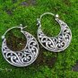 Sterling Silver Bali Filigree Hoop Earrings SE-282