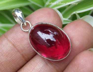 Genuine Ruby Gemstone Cabochon Pendant SP-841