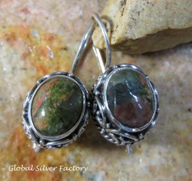 Sterling Silver Unakite Earrings ER-832-NY