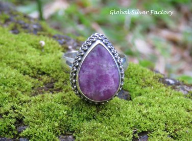 Silver and Sugilite Gemstone Ring RI-677 Choose Size 6,7,8,9 or 10