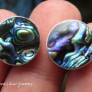 Sterling Silver Round Paua Shell Stud Earrings ER-847