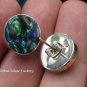 Sterling Silver Round Paua Shell Stud Earrings ER-847