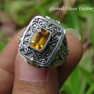 Choose Size 6/7/8/9/10 Handcrafted Citrine Poison Locket Ring LR-747-NY