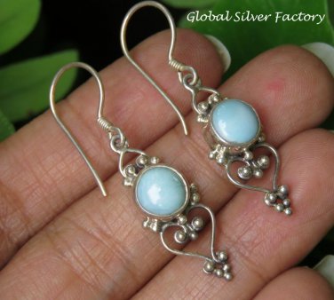 Balinese Style Larimar Dangle Earrings ER-856-NY