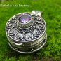 Round Amethyst Locket Keepsake Pendant LP-249
