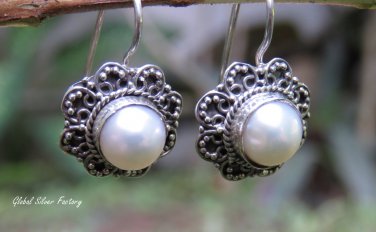 Sterling Silver and Pearl Earrings ER-876