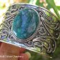 Handcrafted Sterling Silver and Chrysocolla Bangle SBB-487