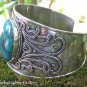 Handcrafted Sterling Silver and Chrysocolla Bangle SBB-487
