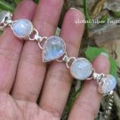 Rainbow Moonstone and Sterling Silver Bracelet SBB-493