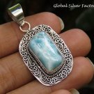 Filigree Silver and Larimar Gemstone Pendant SP-863