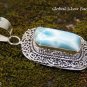 Filigree Silver and Larimar Gemstone Pendant SP-863