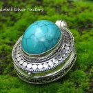 Turquoise Balinese Prayer Locket Pendant LP-252