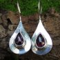 Teardrop Sterling Silver and Garnet Earrings ER-869