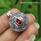 Oval Garnet Locket Keepsake Pendant LP-250-KA