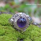 Amethyst Cabochon Poison Locket Ring LR-756