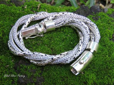 925 Silver Twisted Chain Style Bracelet MJ-139