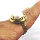 18k Gold Plated Mabes Pearl Ring GPR-163