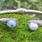 Sterling Silver Twisted Roped Design Bangle with Larimar SBB-497