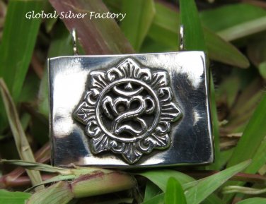 Om Design Sterling Silver Prayer Locket Pendant LP-246-KA