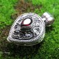 Sterling Silver and Garnet Teardrop Locket Pendant LP-260