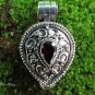 Sterling Silver and Garnet Teardrop Locket Pendant LP-260