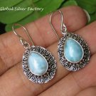 Balinese Curly Design Larimar Earrings ER-854-KT