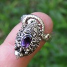 Amethyst and Silver Snake Ring RI-683