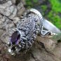 Amethyst and Silver Snake Ring RI-683