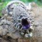 Amethyst and Silver Snake Ring RI-683