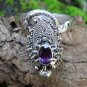 Amethyst and Silver Snake Ring RI-683