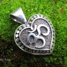 Sterling Silver Om Design Heart Pendant SSP-163