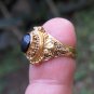 Black Onyx and 18k Gold Poison locket Ring GPR-154
