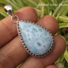 Teardrop Larimar Gemstone and Silver Pendant SP-860