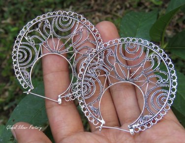 Sterling Silver Filigree Design Earrings SE-287
