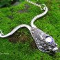 Sterling Silver and Amethyst Snake Head Necklace NS-138