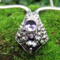Sterling Silver and Amethyst Snake Head Necklace NS-138