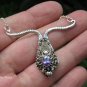 Sterling Silver and Amethyst Snake Head Necklace NS-138