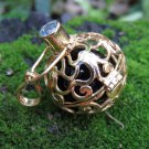 18k Gold and Blue Topaz Harmony Ball Pendant GBP-112