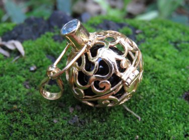 18k Gold and Blue Topaz Harmony Ball Pendant GBP-112