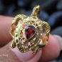 Size 9 18kt Gold and garnet Turtle Ring GPR-165
