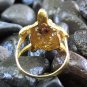 Size 9 18kt Gold and garnet Turtle Ring GPR-165