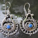 Silver Indian Style Earrings Bali Lapis lazuli Earrings ER-923-DG