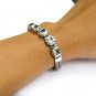 Silver //Genuine Blue Topaz //Tennis Bracelet//Dragon Bone Bracelet SBB-532-DG