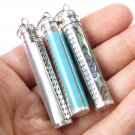 2.2 Inch 925 Silver Paua Shell, Mop Shell, Blue Shell  Cremation, Perfume, Urn Pendant PP-537-DG