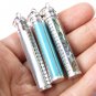 2.2 Inch 925 Silver Paua Shell, Mop Shell, Blue Shell  Cremation, Perfume, Urn Pendant PP-537-DG