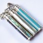 2.2 Inch 925 Silver Paua Shell, Mop Shell, Blue Shell  Cremation, Perfume, Urn Pendant PP-537-DG