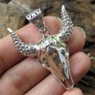 Silver Buffalo Skull Head Pendant//Bull Head//Animal Head Pendant//Men's Jewelry SSP-171-KA