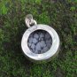 Round 925 Sterling Silver & Snowflake Obsidian Gemstone Pendant SP-918-NY