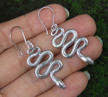 Sterling Silver Earrings//Snake//Gothic//Animal // Dangle Earrings SE-319-KA