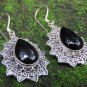 Silver Earrings//Love Heart//Black Onyx Gem//Teardrop Shape//Bali Earrings ER-933-NY